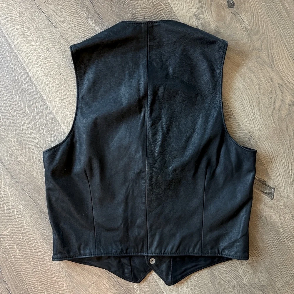 Vintage Art’s Riding Apparel Black Leather Vest for Men